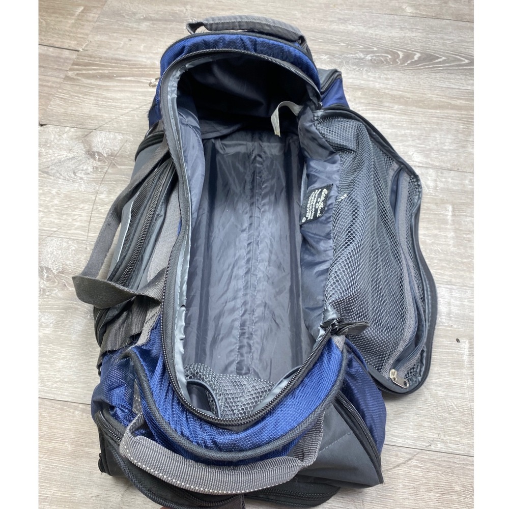 Eddie Bauer Rolling Duffel Bag Unisex Large Blue Gray Travel Luggage Gym Carryon